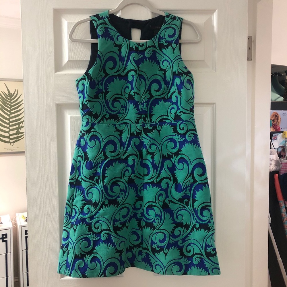 J. Crew Blue and Turquoise Dress Size 4